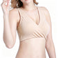 Seamless Wireless Cross Front Lounge Bra with Removable Pads for Women-Beige