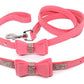 Dazzling Embellishments Dog Leashes and Collars with Bow Knot for Small Dogs Puppy