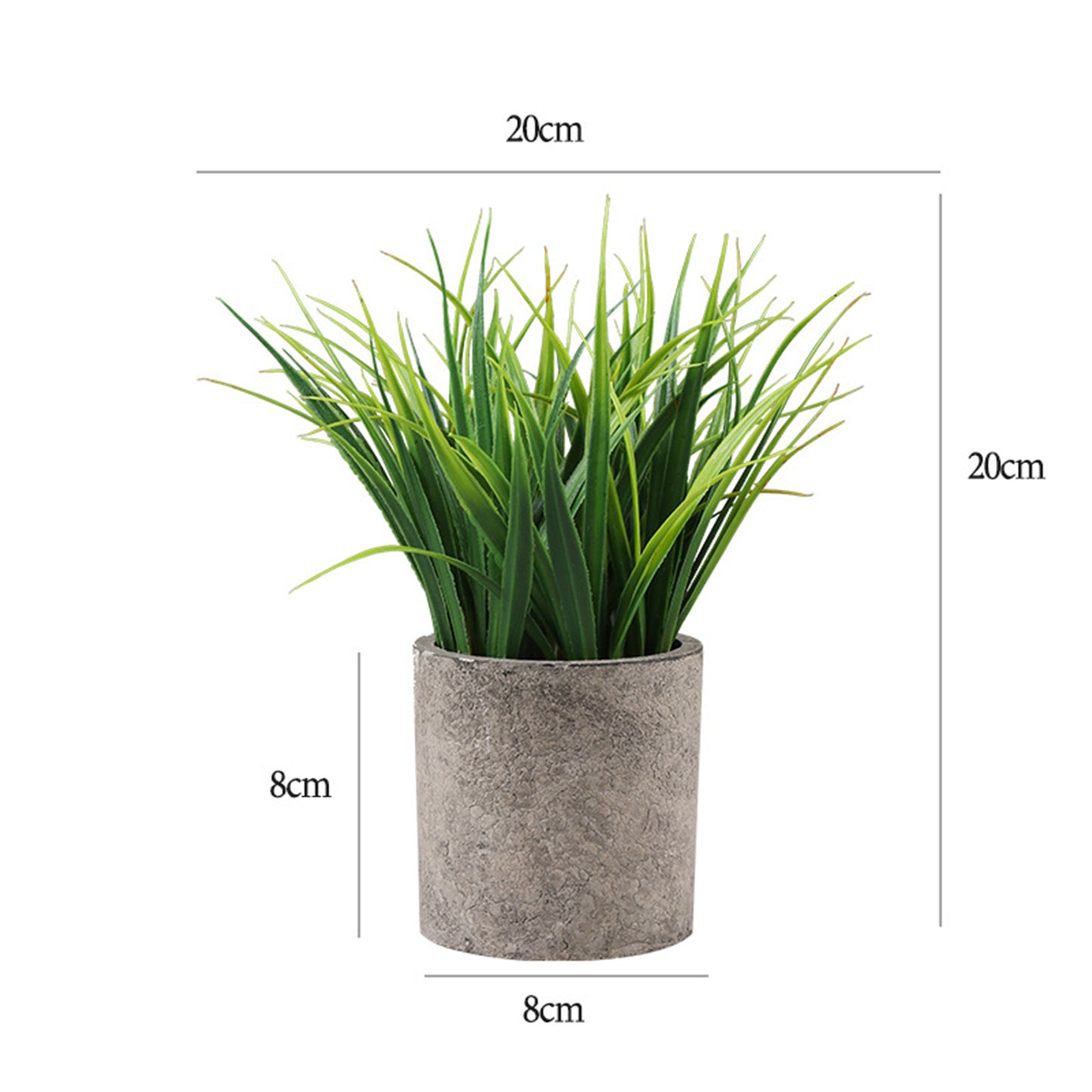 3Pcs Mini Potted Artificial Plastic Green Plants