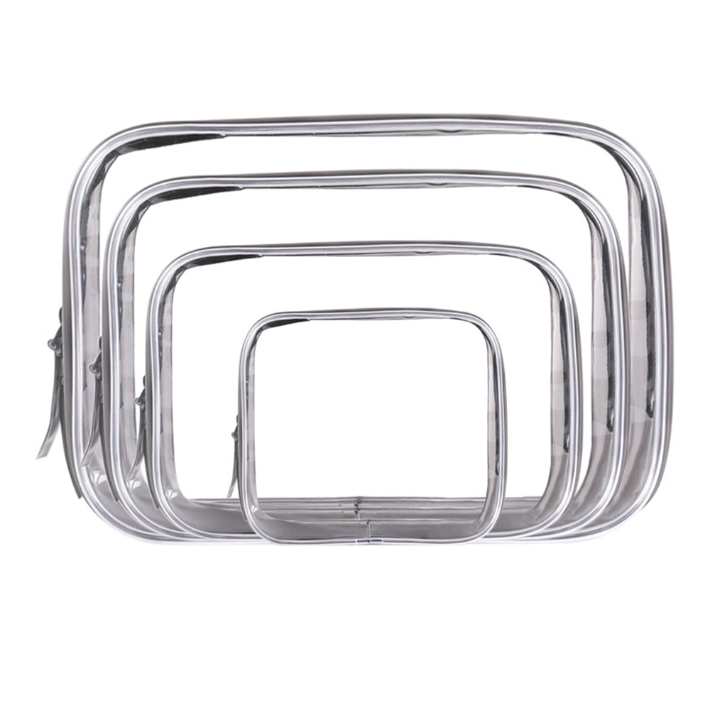 4 Packs Clear Cosmetics Bag with Zipper Portable PVC Toiletry Makeup Bag