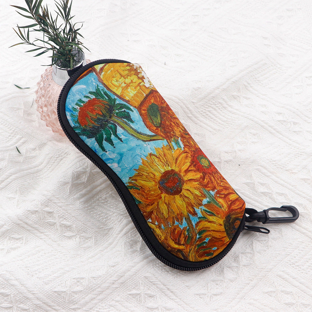 Lightweight Soft Glasses Case Scratch-Resistant Zipper Sunglasses Pouch for Travel and Commuting