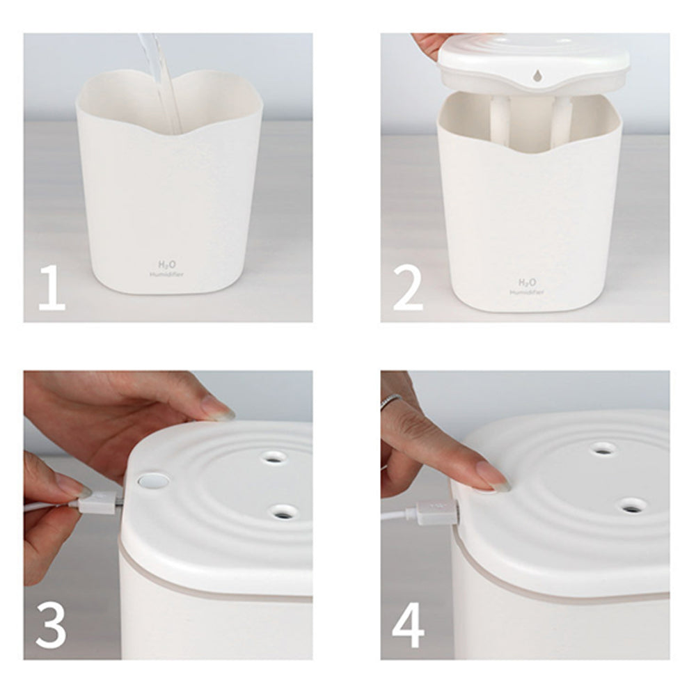 2L Household Air Humidifier Ultrasonic Cool Mist Steam Purifier