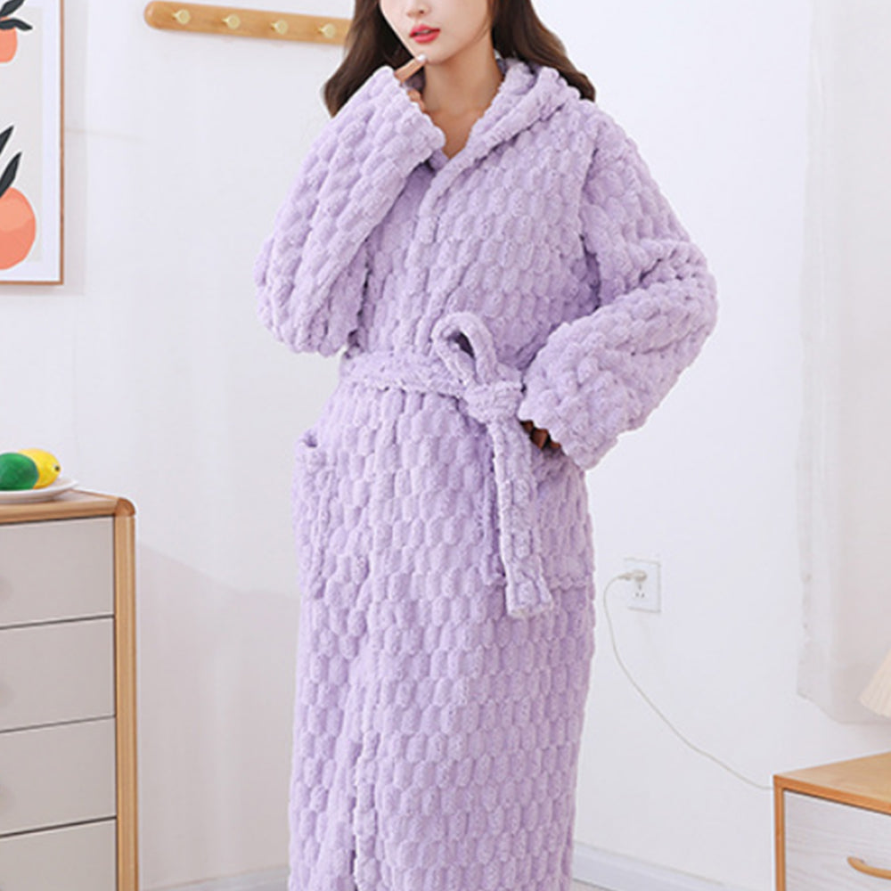 Towelling Wrap Hooded Bathrobe