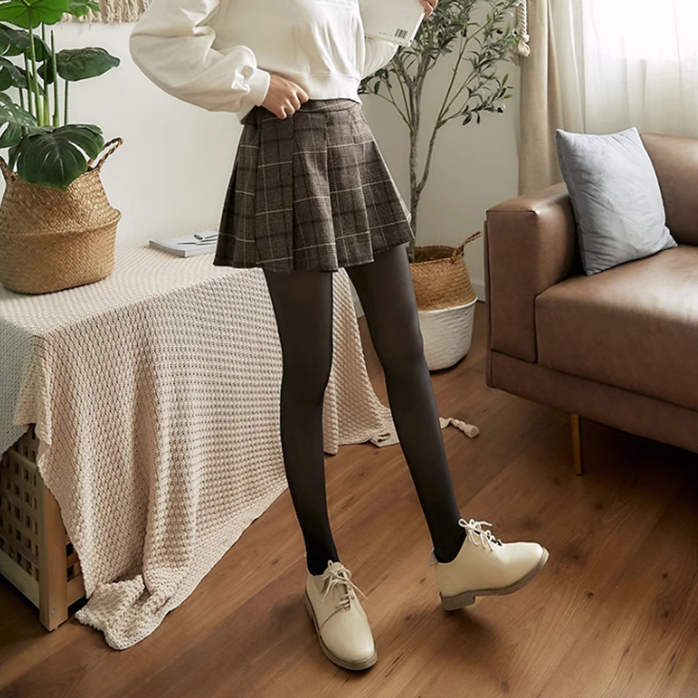 Thick Translucent Tights Stockings Warm Fleece Lined High Waist Leggings for Winter