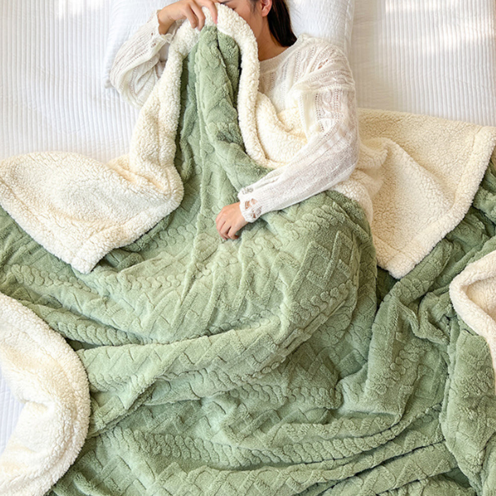 150X200cm Reversible Artificial Plush Blanket