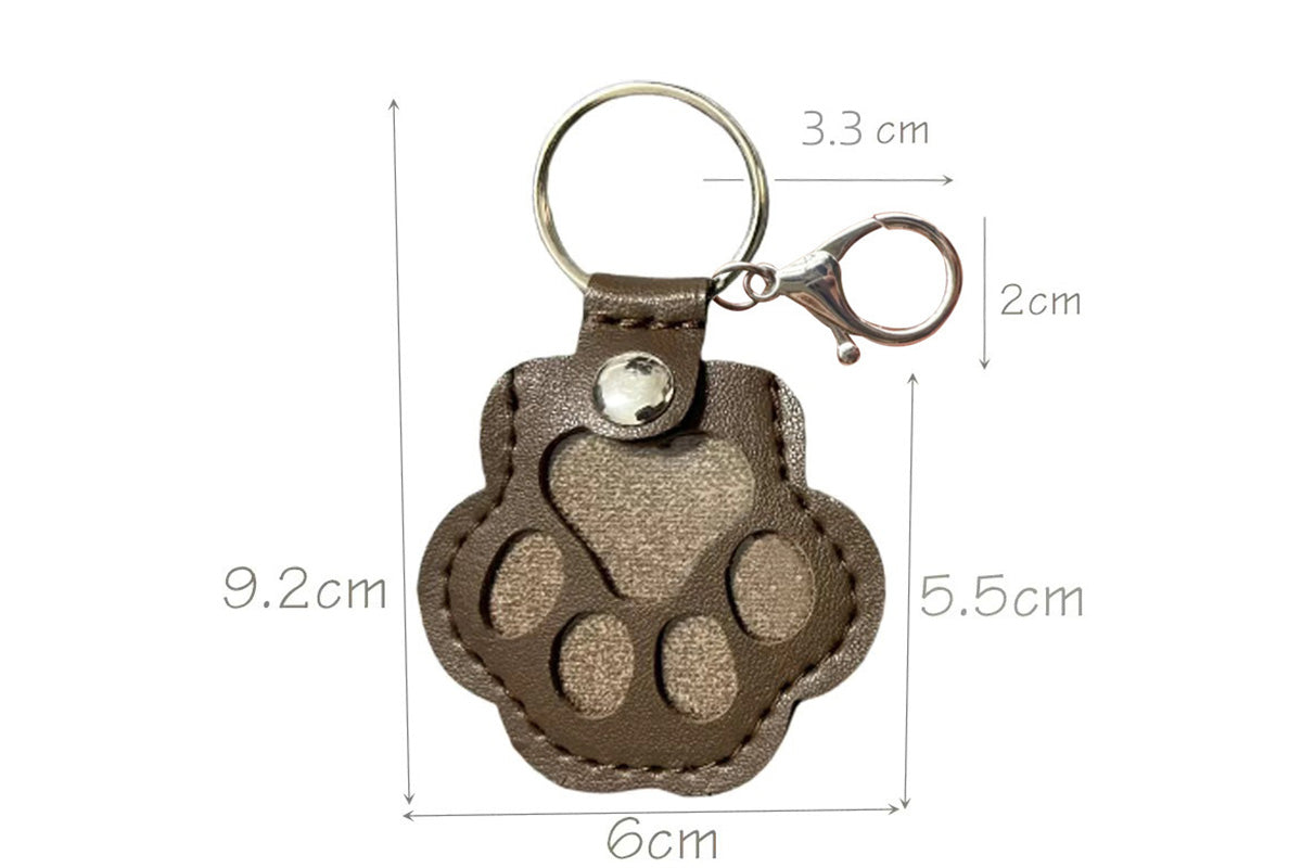 2PCS Pet Paw Shaped Key Chain Pet Fur Storage Key Chain Pet Memorial Gift Key Ring