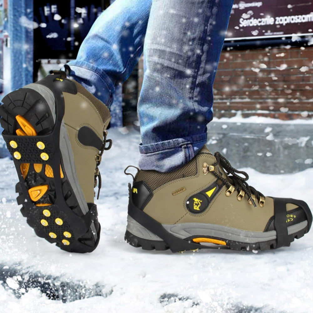 2Pcs 10-Stud  Anti-Slip Crampons Snow Shoe Spikes Grips for Shoes Boots