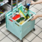 65L Foldable Utility Cart with Lid & 360 Degree Wheels Portable Rolling Crate-Black