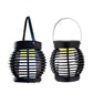 Portable Simulated Rattan Flame Round Solar Lantern Lamp