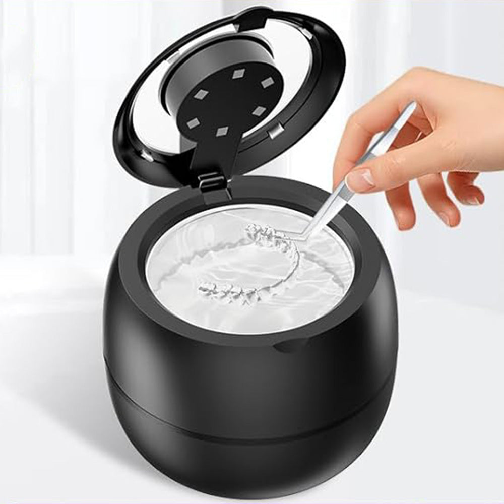 45kHz 210ml Ultrasonic Retainer Cleaner Machine Dentures Cleaner for Night Guards Braces Aligners