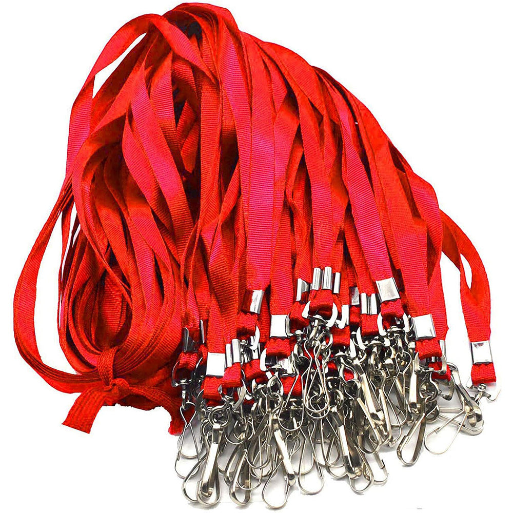 50 Flat Polyester ID Badge Lanyards with 360 Degree Swivel Hooks