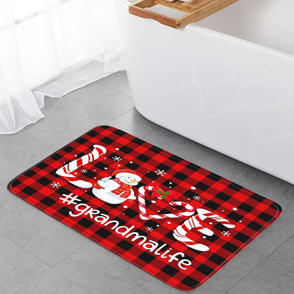 Christmas Non-Slip 3 PCs Bath Rugs Sets Toilet Lid Cover Toilet Mat Bathroom Decor