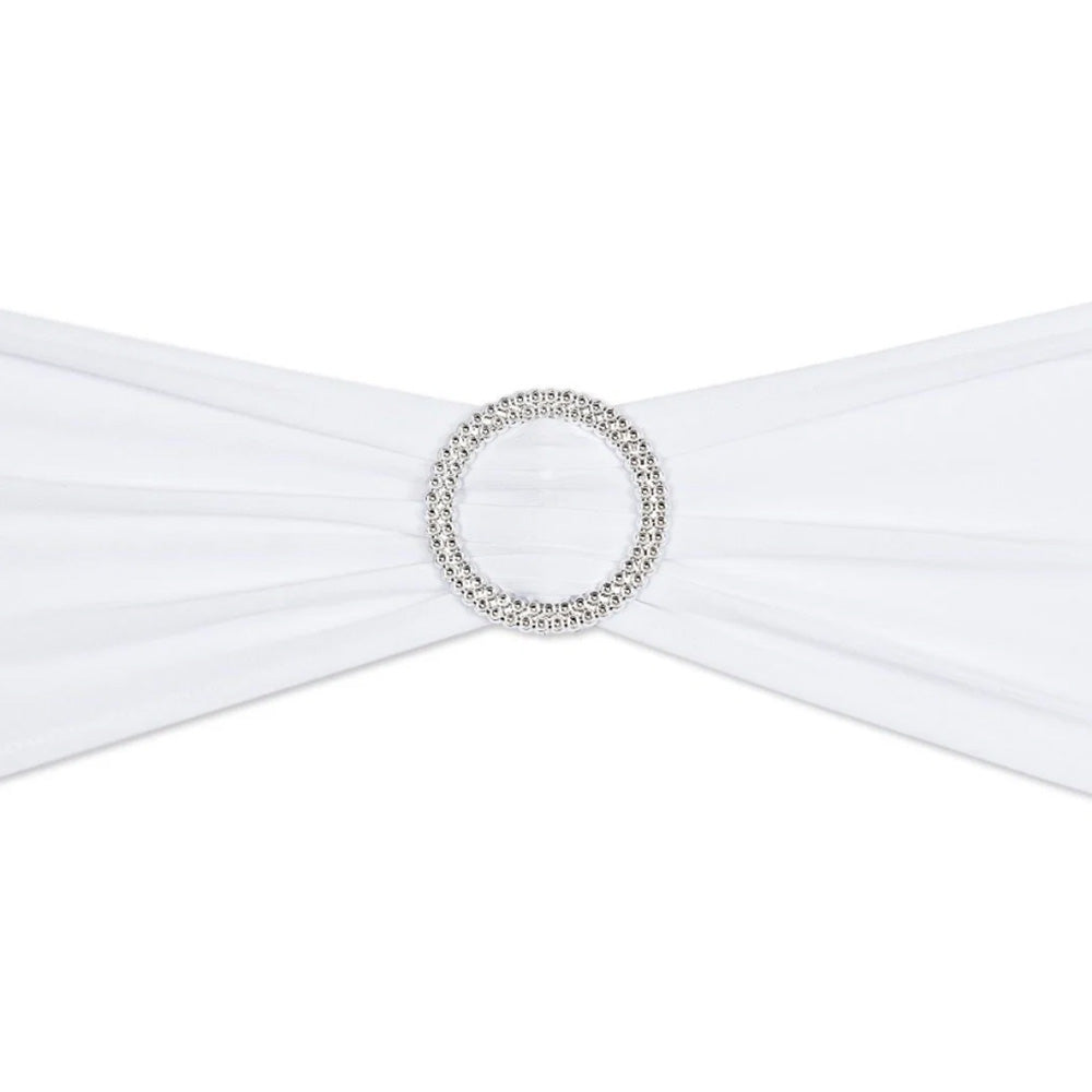10Pcs Elastic Chair Sashes Bows with Buckle Spandex Chair Bands for Weddings Parties Meetings