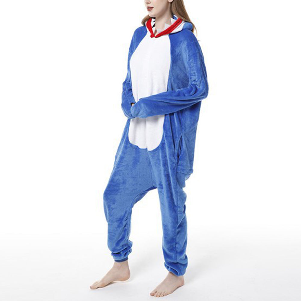 Animal Polyester Zipper Hooded Jumpsuit Onesie Adult Cosplay Unisex Pajamas Costume-Style 2