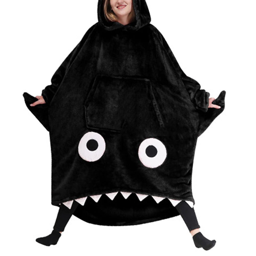 Shark Hooded Blanket Hoodie Wearable Flannel Suit