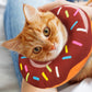 Cat Cone Soft Collar Adjustable Kitten Recovery Cones Cat Donut Collar-Dark Brown