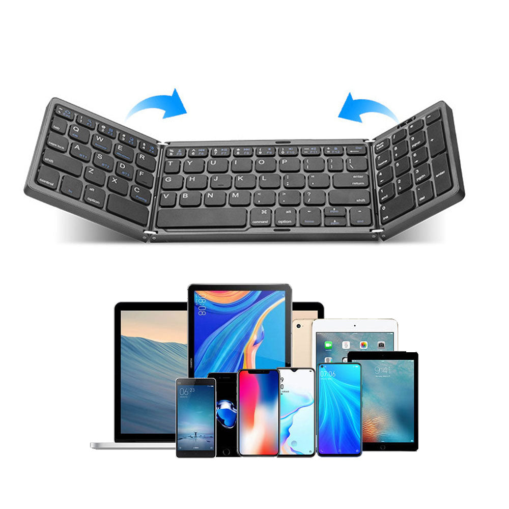 Foldable Bluetooth Keyboard Wireless Portable Keyboard with Numeric Keypad