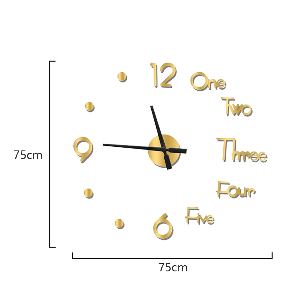 3D Wall Clock DIY Acrylic Frameless Modern Wall Clock