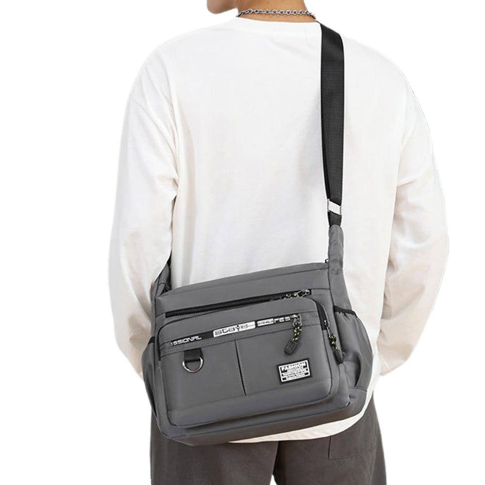 Multi-Pocket Men's Crossbody Shoulder Bag for Outdoor Travel and Commuting
