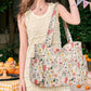Corduroy Tote Bag with Side Water Bottle Pockets Large Shoulder Bag Casual Handbag