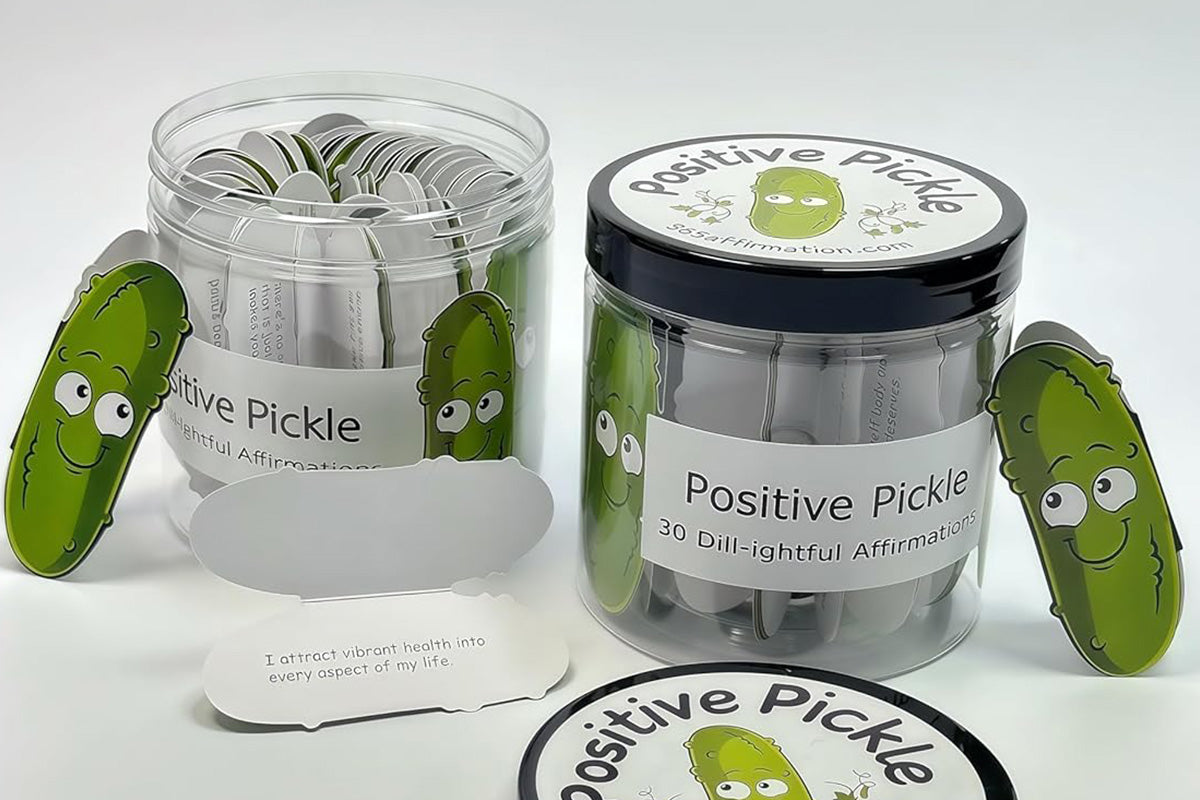 60PCS Positive Pickles Affirmation Cards Jar Motivational Gift for Women and Teens
