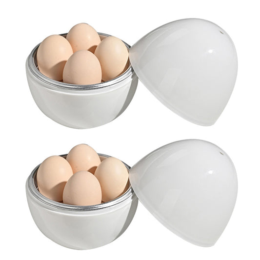 2Pcs 4 Eggs Breakfast Boiler Kitchen Cooker for Microwave