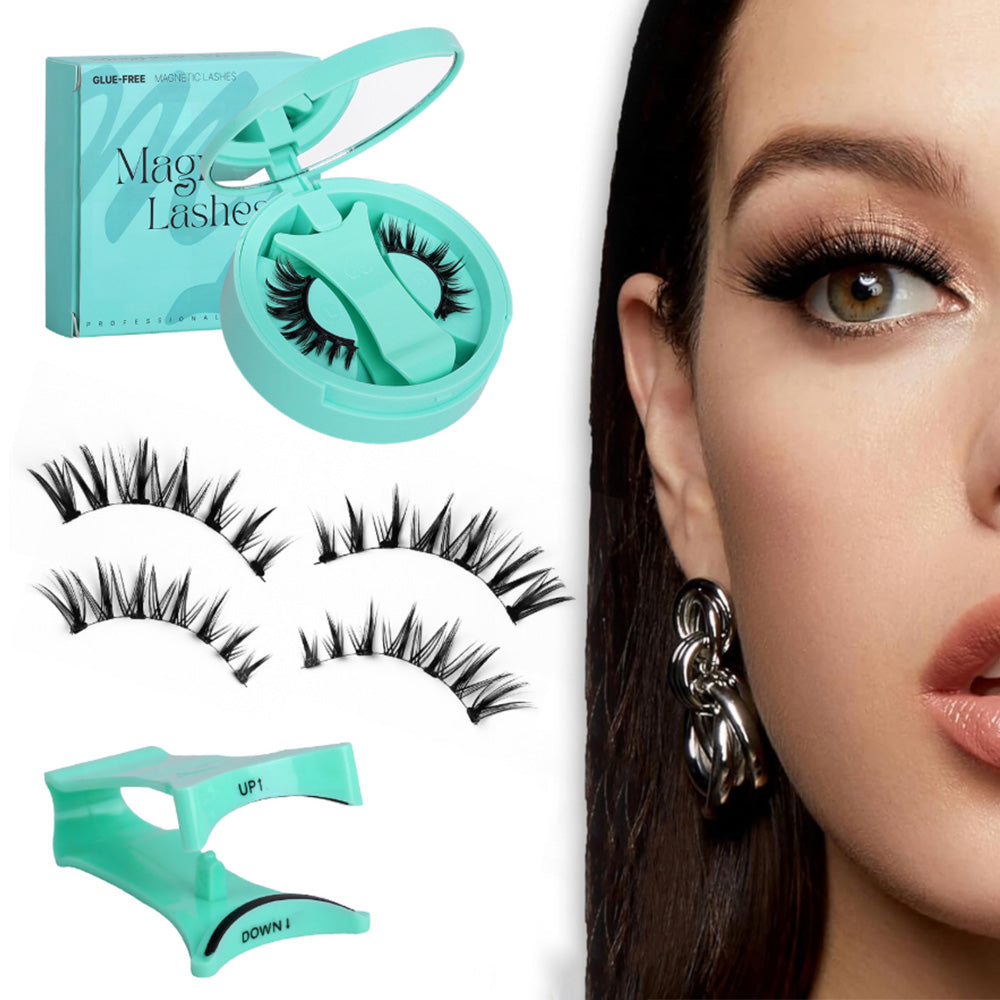 2XReusable Eyelashes Kit No Glue Needed Easy to Wear and Remove-Style 3