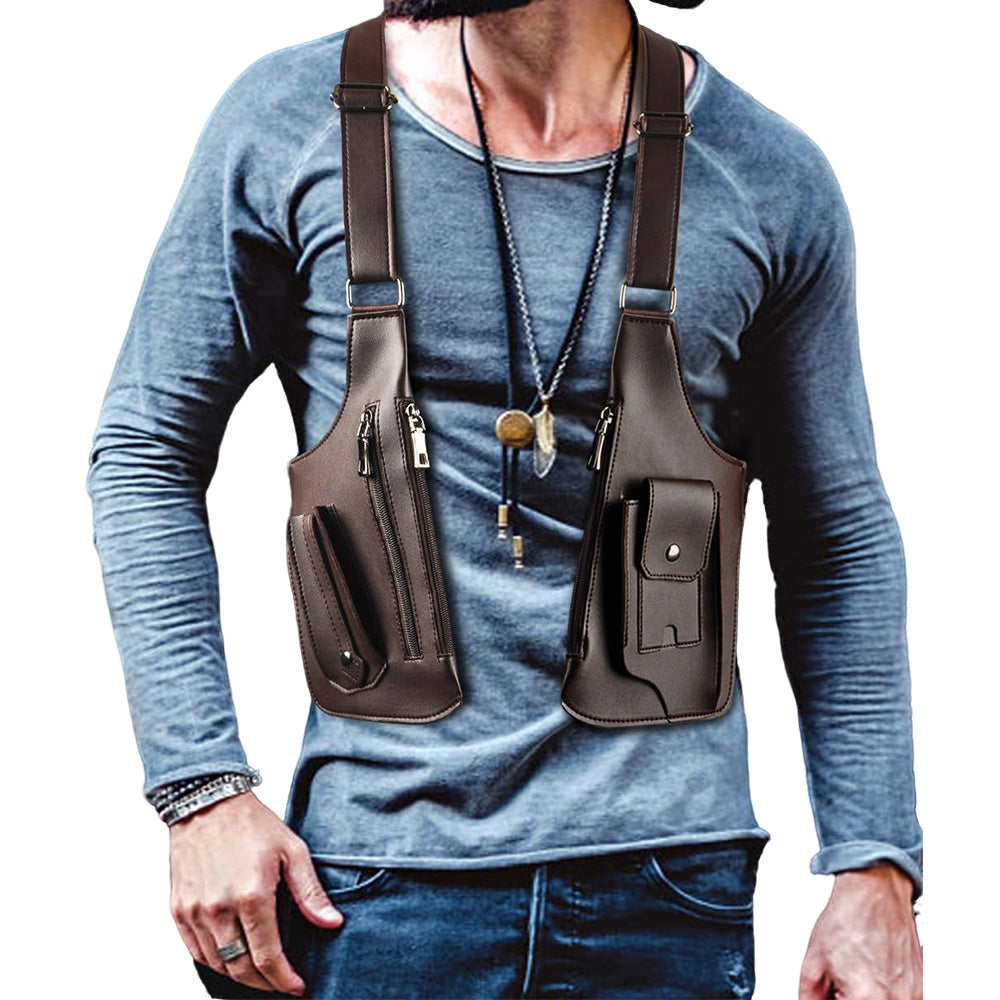 Outdoor Double Shoulder Armpit Bag with Multiple Pockets