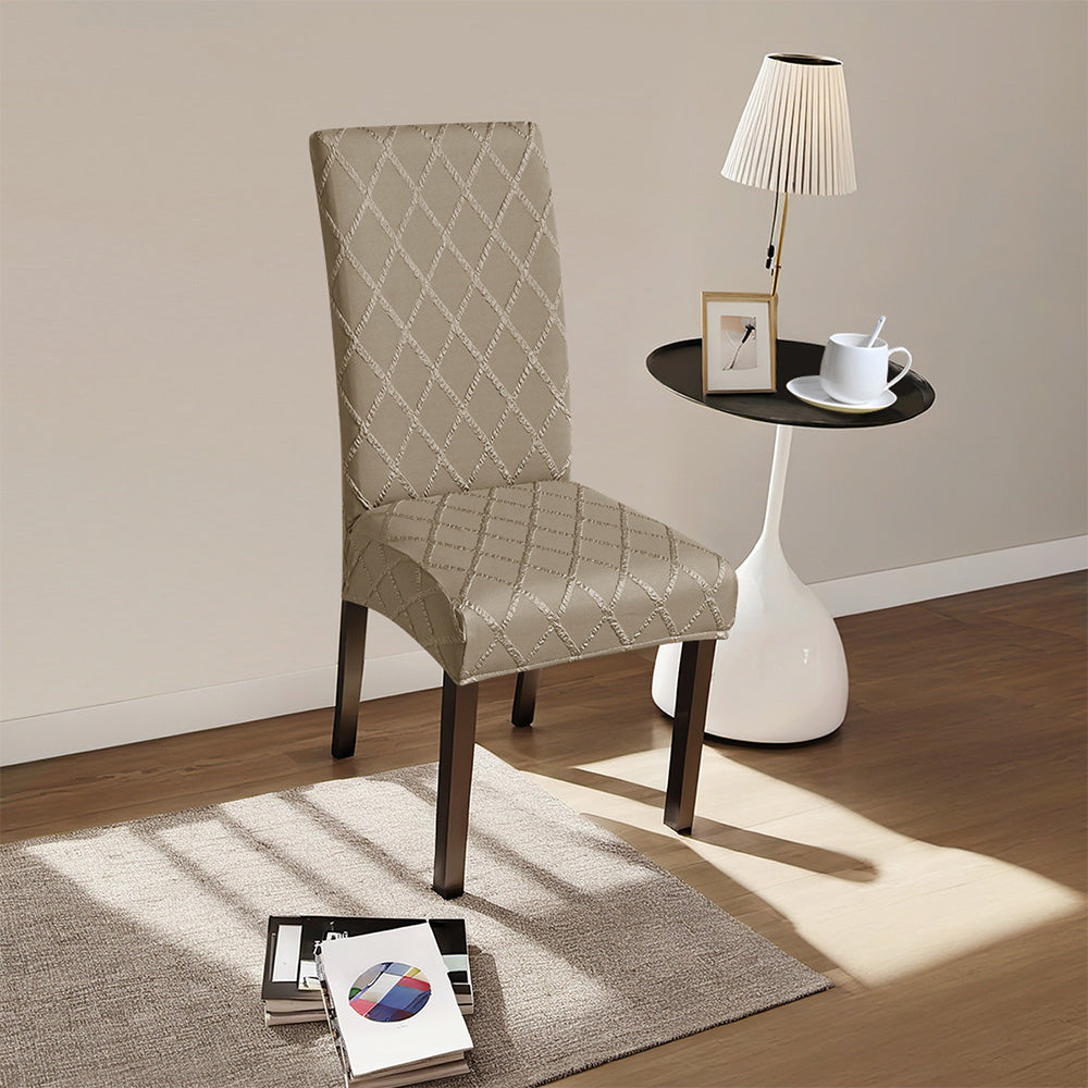 2Pcs Dining Chair Covers Stretch Seat Cover Slipcovers Washable Banquet Wedding Party-Grey