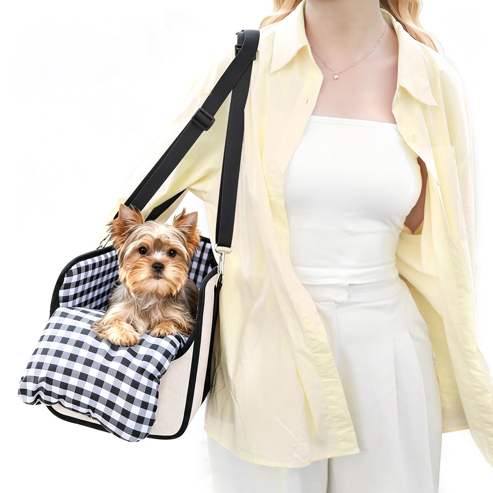 Oxford Fabric Center Console Pet Vehicle Seat Carrier for Small Dogs Cats