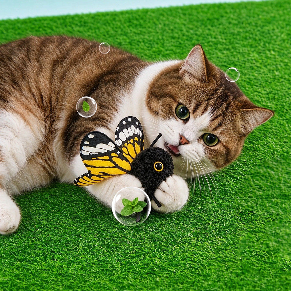 Electric Butterfly Cat Toy with Flapping Wings 3 Modes and Touch Activation