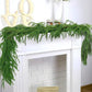 Christmas Norfolk Pine Garland Rattan Greenery Garland for Home Fireplace Decor