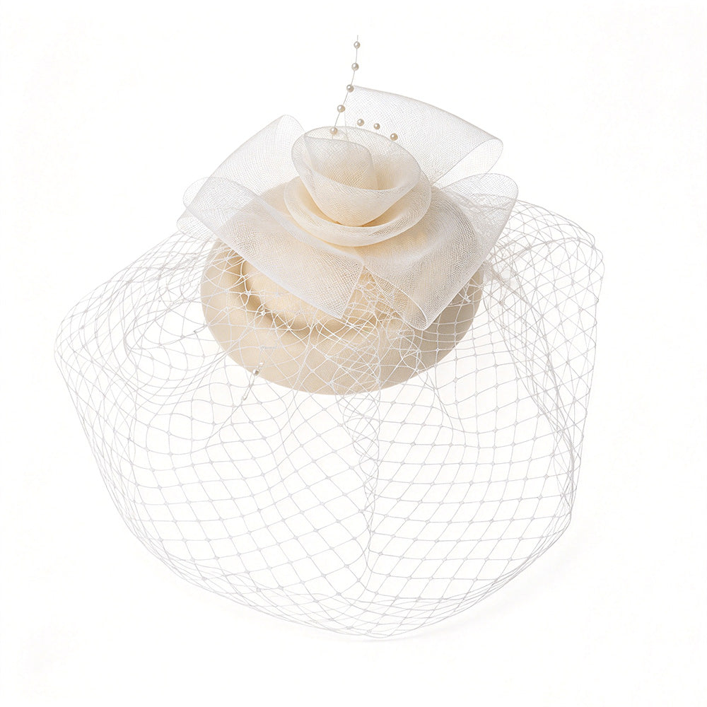 Vintage Mesh Rose Birdcage Veil Bridal Hair Headpiece