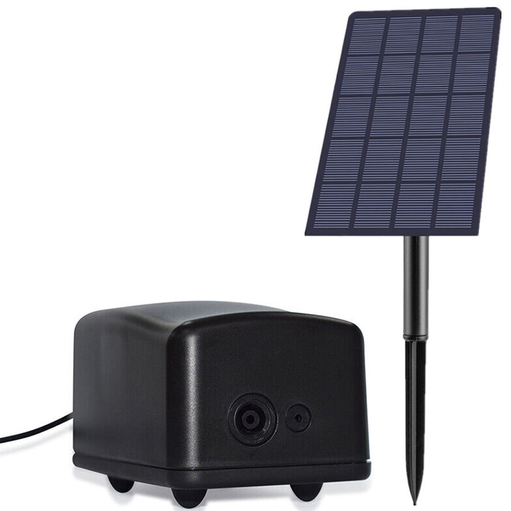 Solar Powered Oxygen Aerator Pump with Air Stone and Ground Stake for Pond Pool and Aquarium