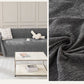 Chenille Sofa Slipcover Washable Couch Cover Sofa Dogs Furniture Protector with Tassels-Grey