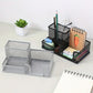 3 Compartment Mesh Pen Holder Desk Organizer Metal Office Supply Storage for Home School