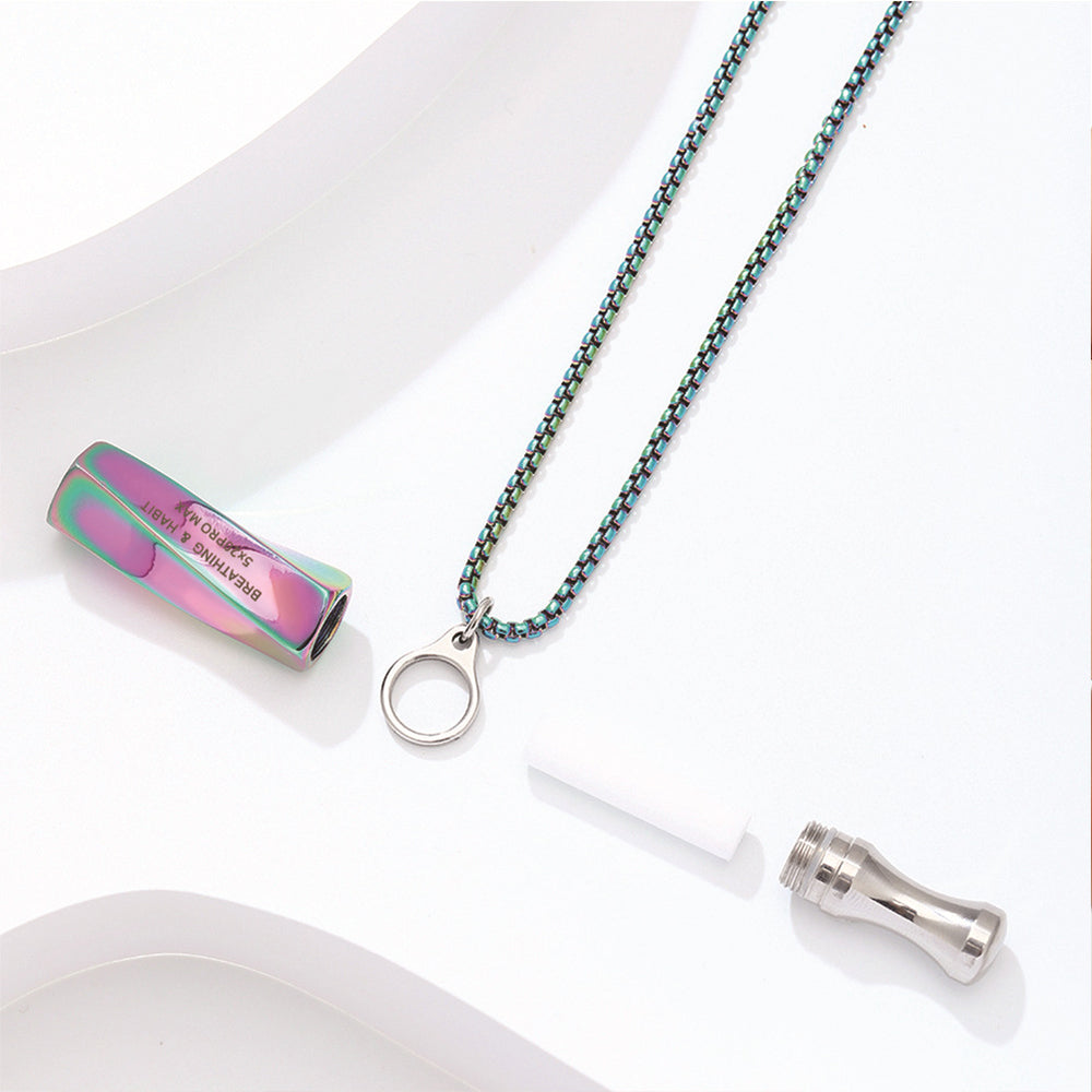 Breathlace Necklace Stainless Steel Breathing Pendant Necklace
