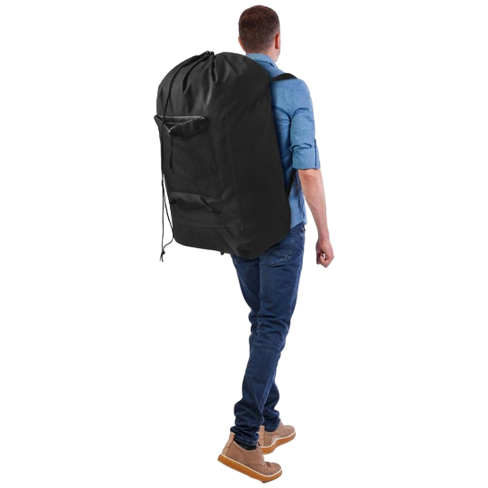 Heavy Duty Laundry Bag Oxford Backpack Luggage Storage with Drawstring Shoulder Strap