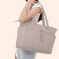 Women Handheld Tote Bag with Cup Holder Compartment and Luggage Sleeve for Travel Work