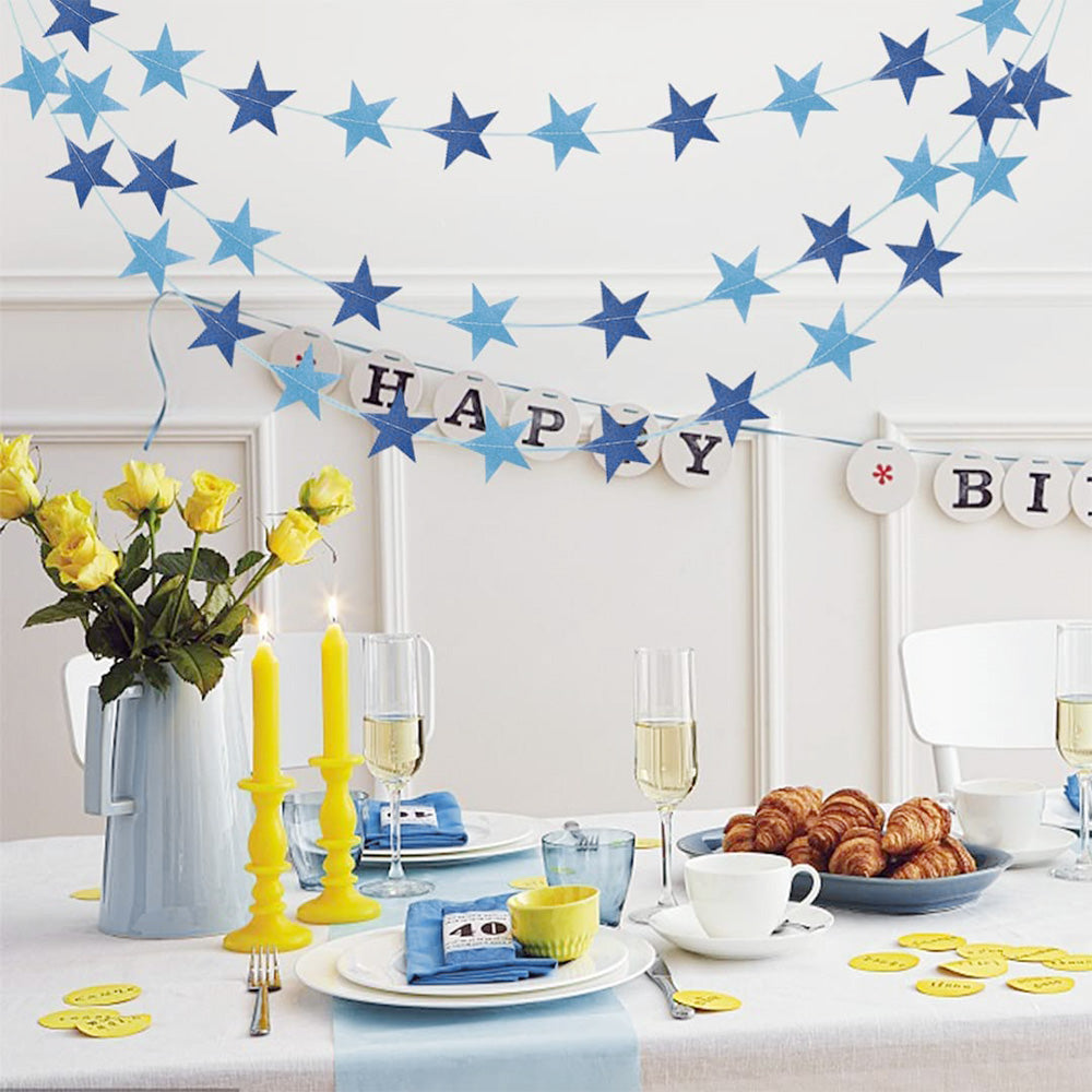 5 Pack 4m Thick Paper Star Garland Bunting Banners for Parties Weddings