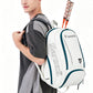 Sports Tennis Backpack PU Water-Resistant Badminton Racket Bag with Separate Shoe Compartment Rucksack for Gym Outdoor