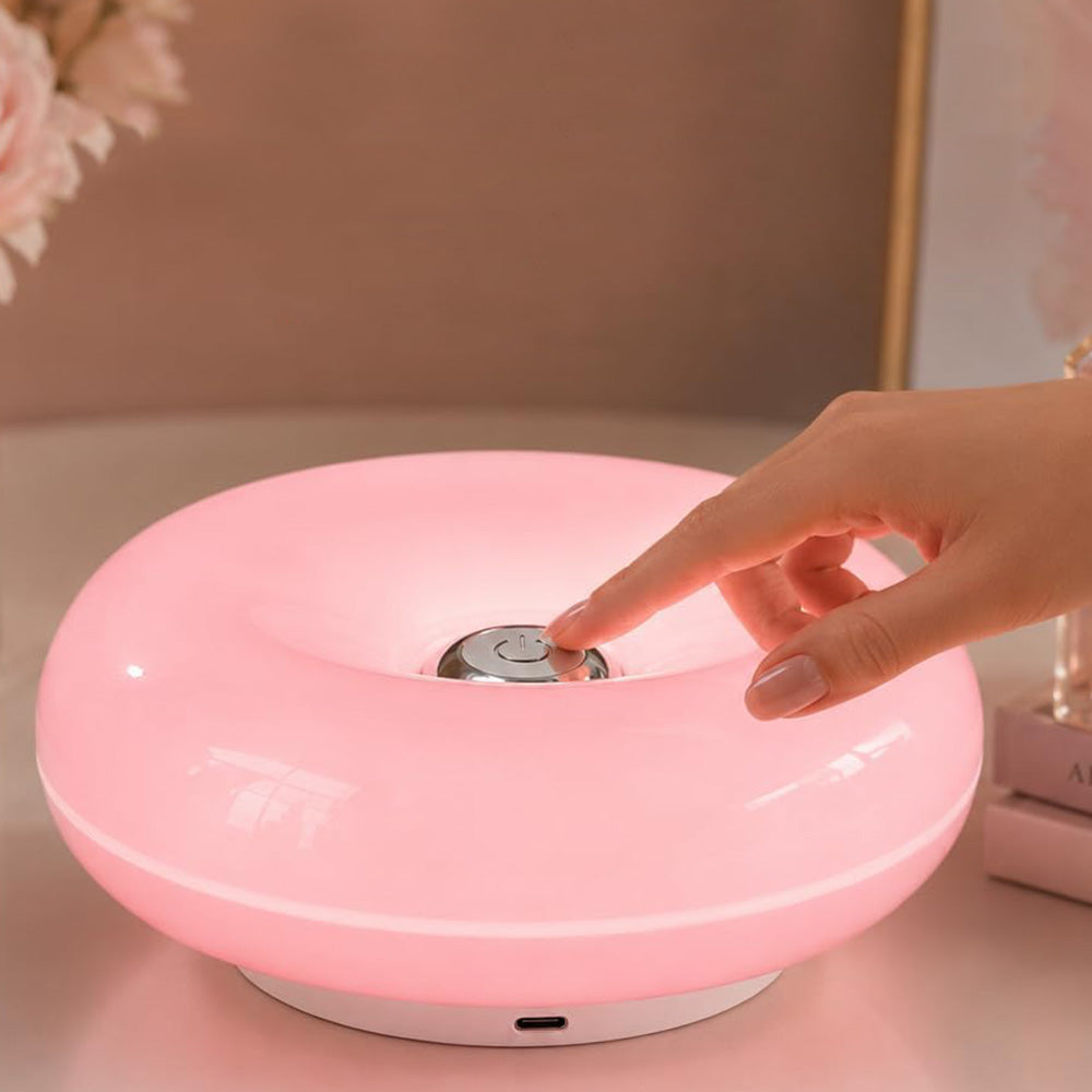 Rechargeable Donut Table and Wall Lamp with Touch Dimming