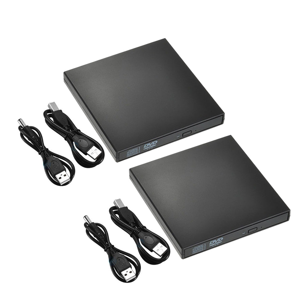 2Pcs USB 2.0 Slim Portable External CD-RW Drive Writer Player