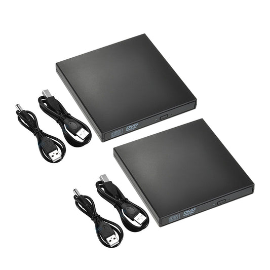 2Pcs USB 2.0 Slim Portable External CD-RW Drive Writer Player