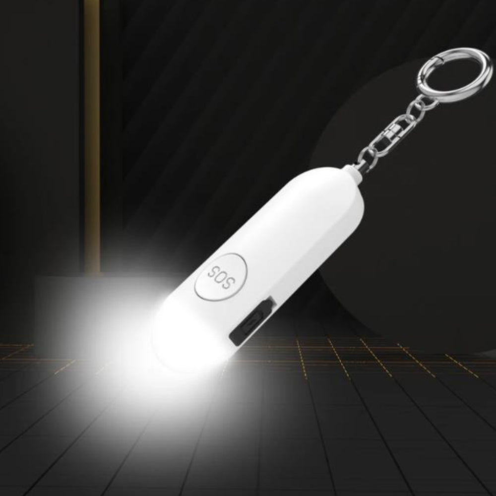 130dB Rechargeable Personal Alarm Keychain with LED Light