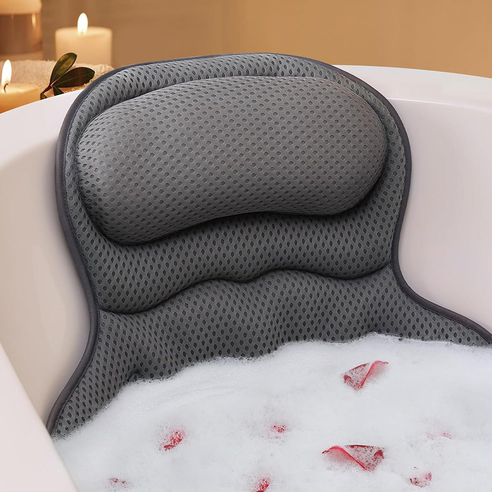 Bath Neck and Head Rest Pillow with Suction Cups