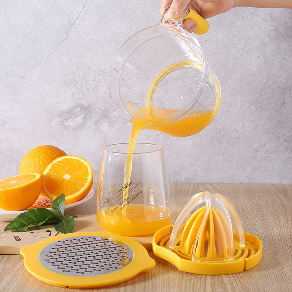 2Pcs 4-in-1 Citrus Squeezer Multifunctional Manual Juicer Measuring Cup