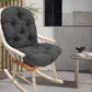 Solid Twill Swivel Rocker Chair Cushion High Back Water Resistant Pad-Grey