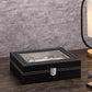 6/10/12 Grids PU Leather Watch Box Organizer Display Case with Lock