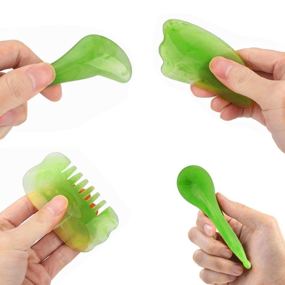 7 Piece Guasha Body Scraping Facial Face Thin Gua Sha Board Massager Tool Set
